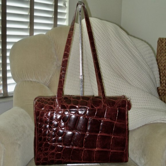 VTG Auth. TITTI DELL' ACQUA by MAXIMA Genuine Alligator Satchel Bag - Picture 3 of 8